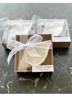 Bernami Düğün Pinterest Kutulu Istiridye Mum 10 Adet Nişan Hediyeliği