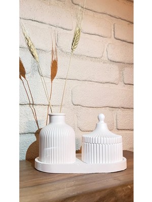 Bernami Kdekoratif Pinterest Vazo Set 2'li (Tabak Hediyeli)