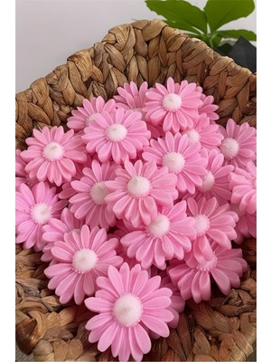 Bernami Şamdan Pinterest Pembe Çiçek Desen (Papatya) Biblo Mum Söz, Nişan, Meclis Hediyelik 8 Adet