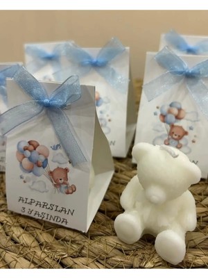 Bernami Düğün Pinterest Söz, Düğün , Doğum, Doğum Günü, Ayıcık Kutu Süslemeli Mum - 15 Adet