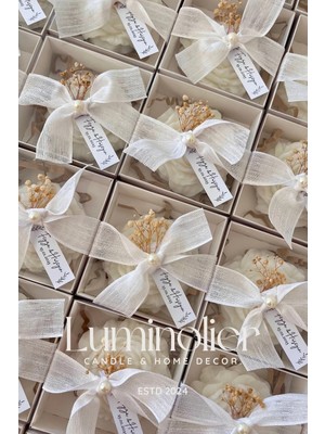 Bernami Kdekoratif Pinterest 10 Adet Hediyelik Süslemeli Şakayık Mum - Düğün, Nişan, Kına, Mevlüt