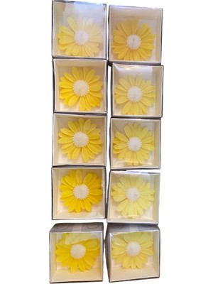 Bernami Kdekoratif Pinterest Hediyelik Bebek Nişan Söz Mum Kutulu Papatya - 10 Adet