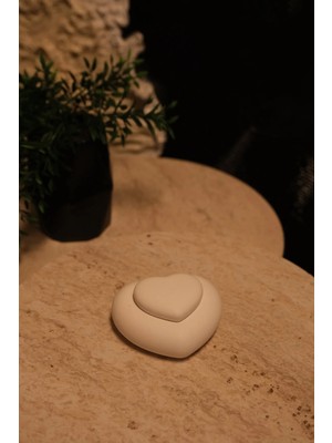 Bernami Nikah Pinterest Kalp Şeklinde Kapaklı Kutu, Mumluk, Takılık - Ham Taş Tozu Obje