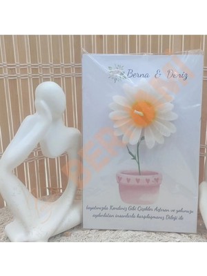 Bernami Düğün Pinterest Kişiye Özel Düğün|nişan|söz Hediyelik Davetiye Papatya - 15 Adet