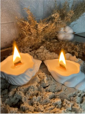 Bernami Şamdan Pinterest Deniz Kabuğu Mum ( 2'li )