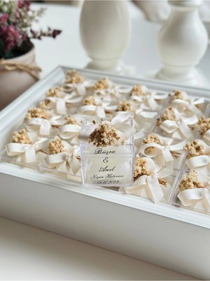 Bernami Dekoratif Pinterest Özel Dekoratif Lüks Mini Çiçekli Bubble Krem Kurdale Mum 10 Adet