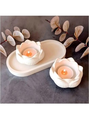Bernami Düğün Pinterest Lotus Çiçeği Mumluk Organizer Dekoratif Obje Takı Kutusu