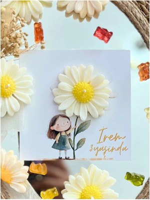 Bernami Kdekoratif Pinterest 25 Adet Özel Tasarlanmış Kart ve Papatya Mum. Bebek Doğum, Babyshower, Doğum Günü, Hediyelik
