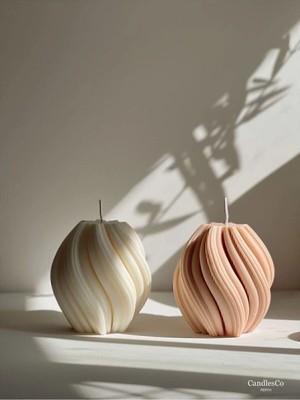Bernami Düğün Pinterest Burgu Mum 1 Adet Vanilya Kokulu Kahverengi