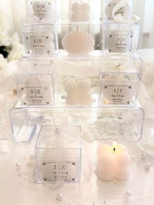 Bernami Mevlüt Pinterest 15 Adet Mika Kutulu Bubble/istiridye Mum, Kişiye Özel Hediyelik, Düğün, Nişan, Söz, Kına, Sünnet,
