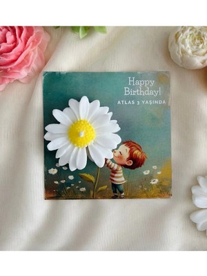 Bernami Kdekoratif Pinterest 10 Adet Özel Tasarlanmış Kart ve Papatya Mum. Bebek Doğum, Babyshower, Doğum Günü, Hediyelik