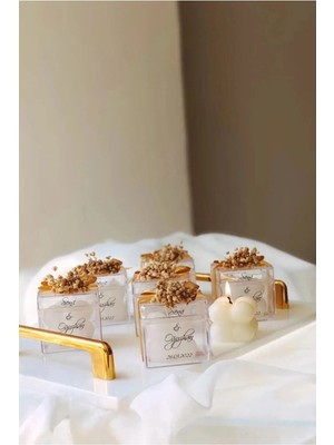 Bernami Dekoratif Pinterest Düğün/nişan/söz/sünnnet/nikah Hediyelikleri / Özel Dekoratif Lüks Mini Çiçekli Bubble Mum - 10 Adet