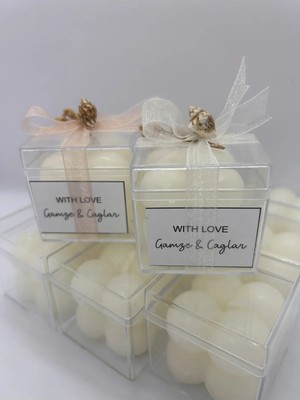 Bernami Kdekoratif Pinterest 10 Adet Hediyelik Mini Bubble Mum Kutulu Isim Etiketli Düğün, Nişan, Nikah, Özel Günler