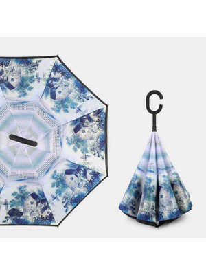 Ay Ege Kadın Şemsiye Ters Şemsiye Su Kasabası