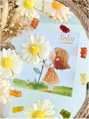 Bernami Şamdan Pinterest 25 Adet Özel Tasarlanmış Kart ve Papatya Mum. Bebek Doğum, Babyshower, Doğum Günü, Hediyel