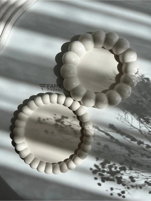 Bernami Şamdan Pinterest 2'li Bubble Tabak Seti (Verniksiz) Biblo Mum ve Takı Tabağı, Sunum Tabağı ve Tepsisi