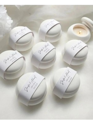 Bernami Kdekoratif Pinterest Yuvarlak Taş Tozu Mum Kavanozu Söz Hediyelik, Nişan Hediyelik, Tealight Mumlu Hediyelik - 1 Adet