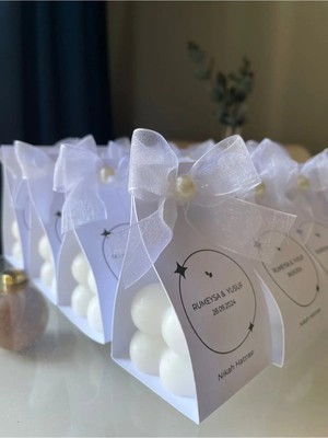 Bernami Dekoratif Pinterest Kartlı Bubble Mum Nişan Hediyeliği 20 Adet