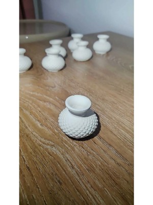 Bernami Dekoratif Pinterest Sunumluk Vazo 8 Adet Boyasız Beyaz