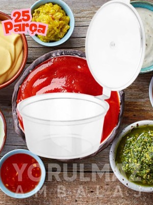 Yorulmaz Ambalaj 2 Oz Anadolu Sos Kabı Kapaklı Sızdırmaz – Paket Servis Için Kullan-At Sosluk 25 Li