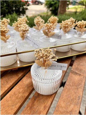Bernami Düğün Pinterest 8 Adet Süslemeli Mika Mum, Düğün, Kına, Nişan, Söz, Doğum Günü