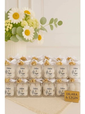 Bernami Düğün Pinterest Bubble Mum Beyaz Mika Kutuda 4x4 cm 10 Lu Hediyelik Renkli Mumlar