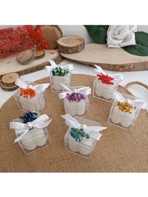 Bernami Düğün Pinterest Nikah Hediyelik Şeffaf Kutuda Bubble Mum, Söz Nişan Hediyelik Şeffaf Kutulu Bubble Mum 10 Adet