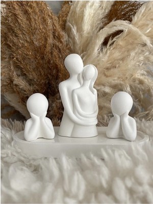 Bernami Şamdan Pinterest Sevimli 2 Çocuklu Aile Biblo Biblo Seti, Şık ve Anlamlı Ev Aksesuarı