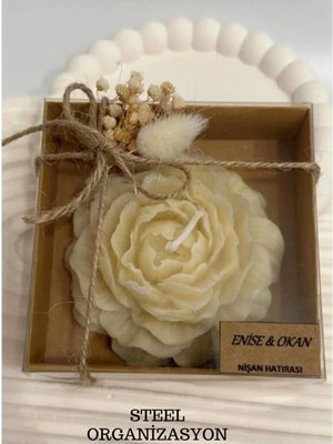 Bernami Kdekoratif Pinterest 10 Adet Süslemeli Şakayık Mum, Düğün, Nikah, Kına, Söz, Doğum Hediyelik