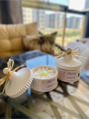 Bernami Düğün Pinterest Sevgililer Günü Anneler Günü Papatya Mum Hediye Kutulu Aksesuar - 1 Adet