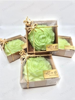 Bernami Dekoratif Pinterest Söz, Nişan, Kına, Düğün, Mevlüt, Sünnet, Dekoratif Şekeri Hediyelik Hatıra Yeşil Şakayık Mum, 10 Adet