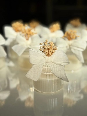 Bernami Nikah Pinterest Beyaz Renkli Mum - Şeffaf Mika Kutu - 10 Adet