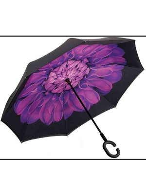 Ay Ege Kadın Şemsiye Ters Şemsiye Menekşe