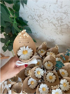 Bernami Düğün Pinterest Kişiye Özel Düğün|nişan|söz Hediyelik Papatya Kokulu Buket Mum 10 Adet