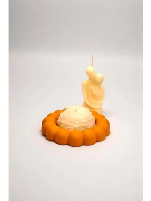 Bernami Düğün Pinterest Oksit Sarı Bubble ve Silüet Mum Set – Dekoratif El Yapımı Mum, Bardak Altlığı (Şakayık Mum )