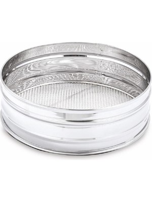 Feyza Design Paslanmaz Çelik Endüstriyel Tip Kalbur, Elek No:2, 25 cm