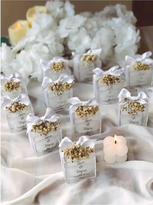 Bernami Nikah Pinterest Özel Düğün/nişan/söz/doğum Günü -25 Adet -Lüks Mini Çiçek Buketli Bubble Mum