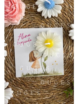 Bernami Şamdan Pinterest 20 Adet Özel Tasarlanmış Kart ve Papatya Mum. Bebek Doğum, Babyshower, Doğum Günü, Hediyelik