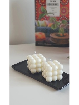 Bernami Dekoratif Pinterest Beyaz Vanilya Kokulu Bubble Mum 2'li Nişan & Dekoratif & Özel Günleriniz Için Hediyelik