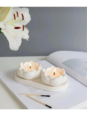 Bernami Nikah Pinterest Ikili Lotus Kokulu Mum - Sunum Tabağı Hediyeli