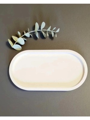 Bernami Dekoratif Pinterest Takı Tabağı Dekoratif Bohem Takılık Organizer Düzenleyici Beton Tepsi Beyaz