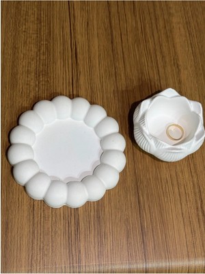 Bernami Dekoratif Pinterest 2’li Dekoratif Taş Tozu Lotus Çiçeği ve Çiçek Tepsi Seti - Şık ve Zarif Tasarım