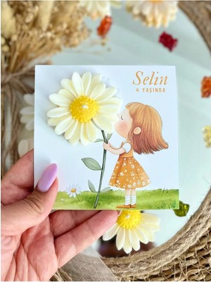 Bernami Şamdan Pinterest 10 Adet Özel Tasarlanmış Kart ve Papatya Mum. Bebek Doğum, Babyshower, Doğum Günü, Hediyelik