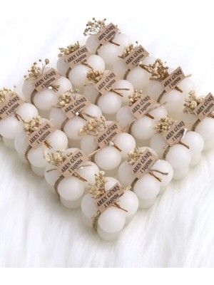 Bernami Şamdan Pinterest Kişiye Özel 20 Adet Süslemeli Bubble Mum, Biblo Şekeri Söz Hediyelik