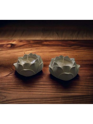 Bernami Dekoratif Pinterest 2 Li Lotus Mumluk ve Mumlu Yollanır Şamdanlık Mumluk