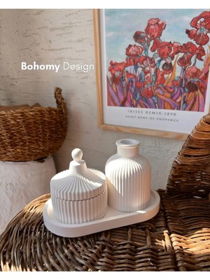 Bernami Düğün Pinterest 3'lü Dekoratif Kubbe Mumluk Seti, Iskandinav Tarzı Kapaklı Mumluk Set