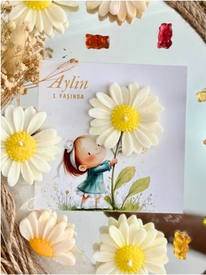 Bernami Şamdan Pinterest 25 Adet Özel Tasarlanmış Kart ve Papatya Mum. Bebek Doğum, Babyshower, Doğum Günü, Hediyelik