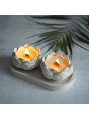 Bernami Dekoratif Pinterest Lotus Mum Ahşap Fitilli