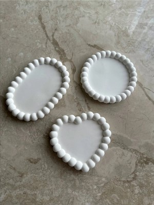Bernami Dekoratif Pinterest Kalp, Oval ve Yuvarlak Bubble Dekoratif Tabak Beton Obje