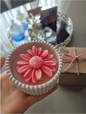 Bernami Dekoratif Pinterest Papatyalı Özel Tasarım Mum 1 Adet